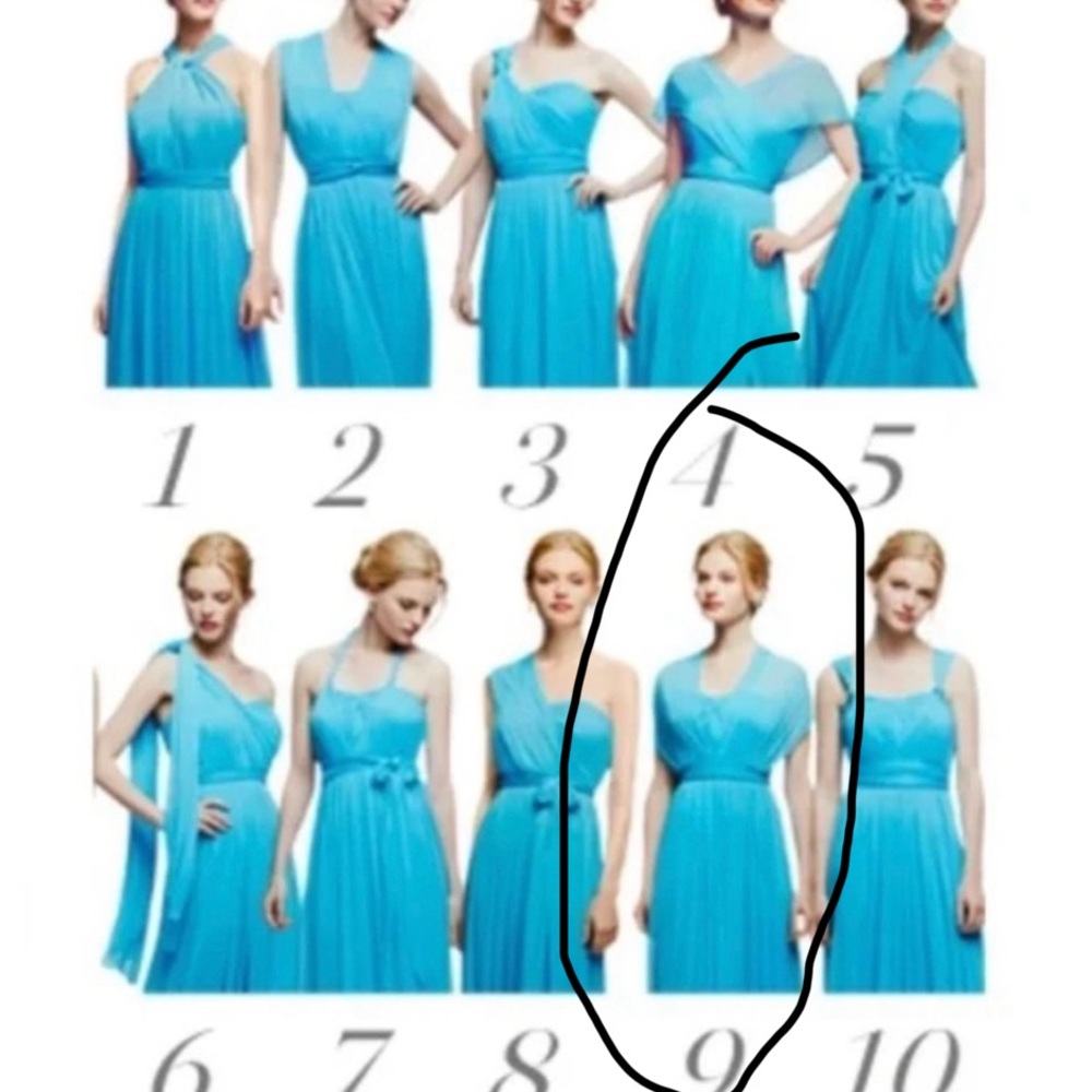David’s Bridal Malibu Blue size 16 bridesmaid dress.